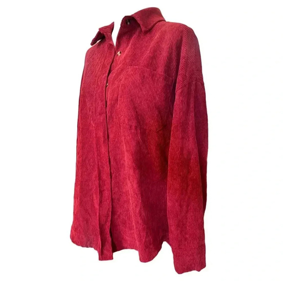 BELALU SOFT BURGENDY CORDEROY TOP WOMENS SIZE SMALL - Picture 2 of 8